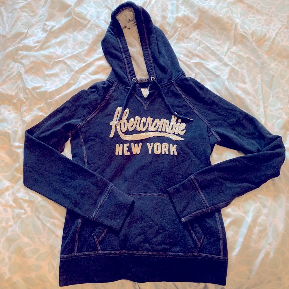 Navy Abercrombie Hoodie Size Large